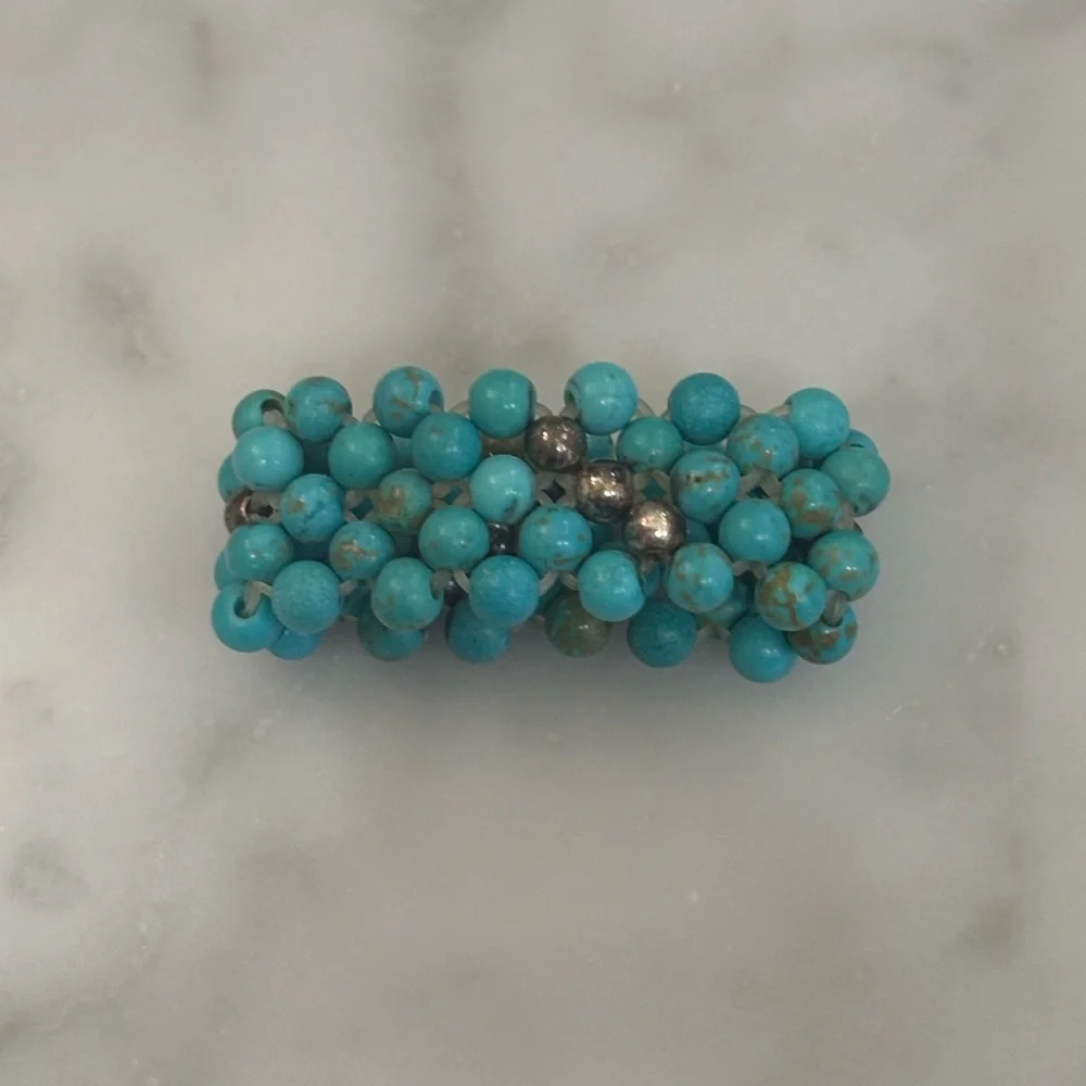 Silpada Turquoise Beaded ring with stretchy band - Picture 1 of 3
